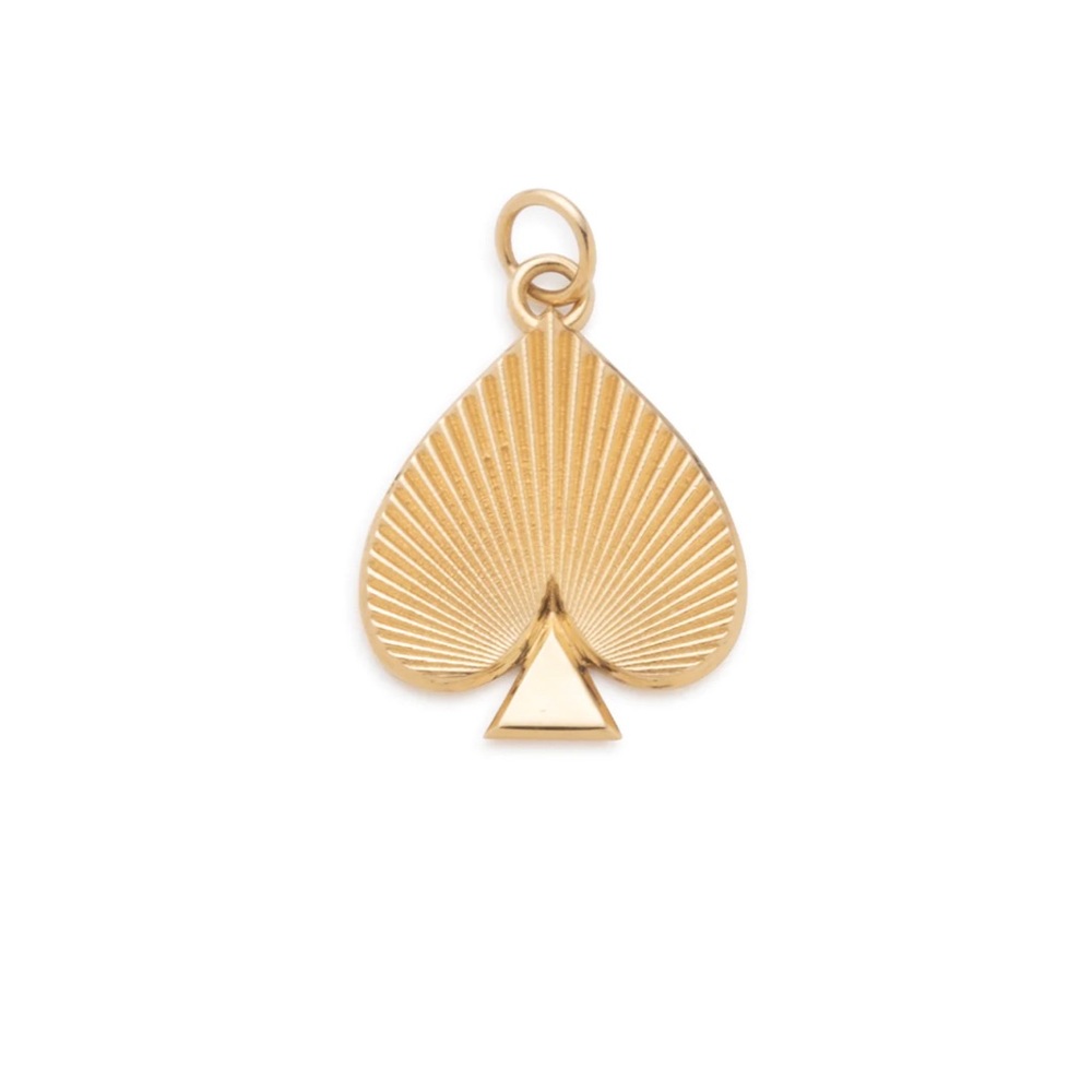 Foundrae Spade charm in 14k yellow gold